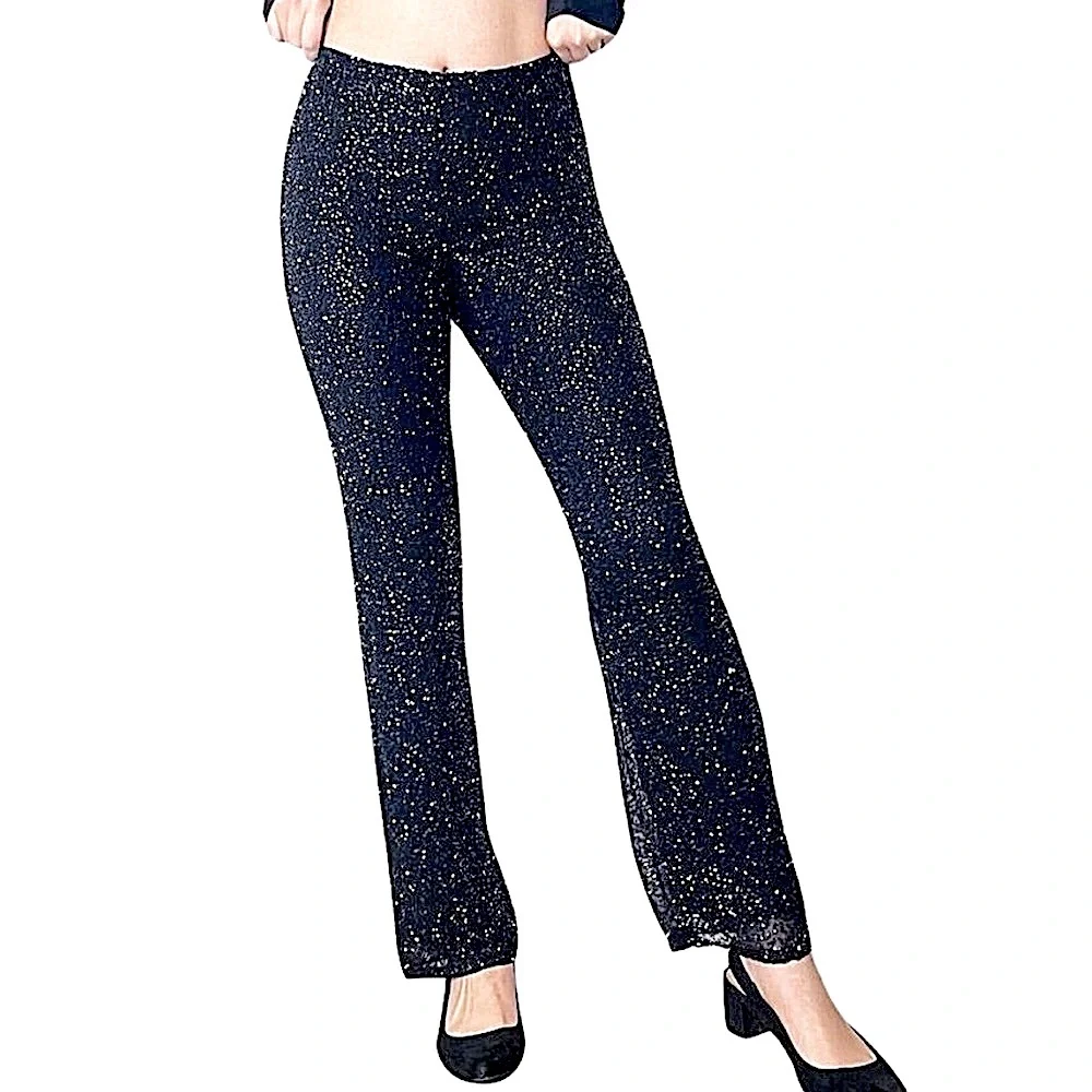 RESERVED Vintage Y2K INC international Concepts Beaded silk black lined pants - Picture 2 of 9